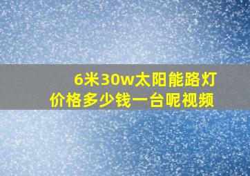 6米30w太阳能路灯价格多少钱一台呢视频