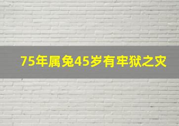 75年属兔45岁有牢狱之灾