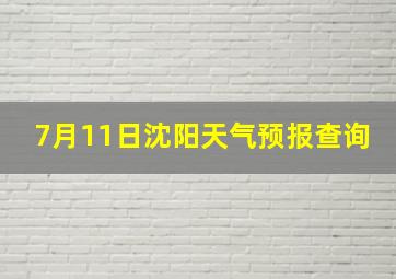 7月11日沈阳天气预报查询