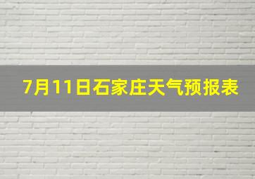 7月11日石家庄天气预报表