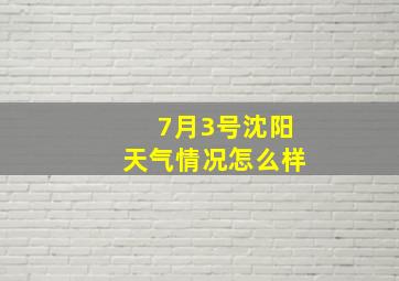 7月3号沈阳天气情况怎么样