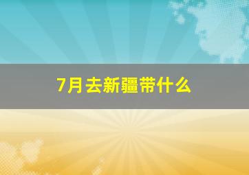 7月去新疆带什么