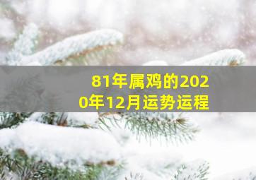 81年属鸡的2020年12月运势运程