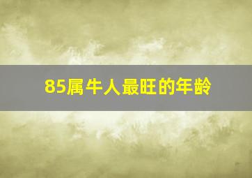 85属牛人最旺的年龄