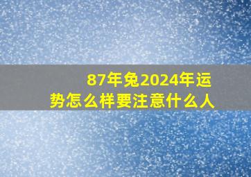 87年兔2024年运势怎么样要注意什么人