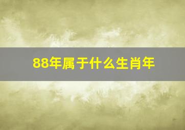 88年属于什么生肖年