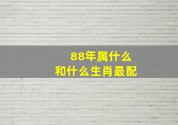 88年属什么和什么生肖最配