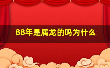 88年是属龙的吗为什么