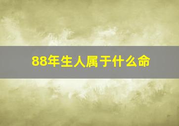 88年生人属于什么命