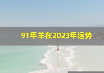 91年羊在2023年运势