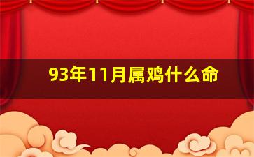 93年11月属鸡什么命