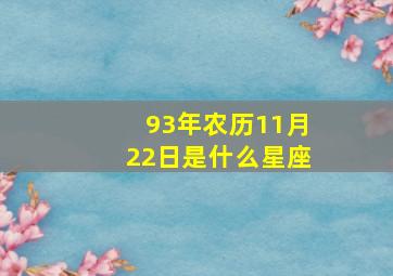 93年农历11月22日是什么星座