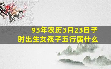 93年农历3月23日子时出生女孩子五行属什么