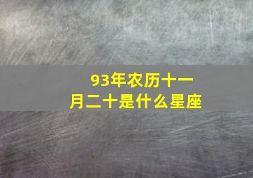 93年农历十一月二十是什么星座