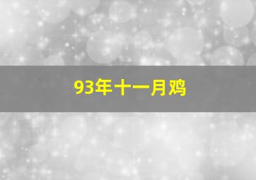 93年十一月鸡