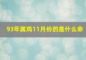 93年属鸡11月份的是什么命