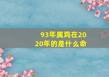 93年属鸡在2020年的是什么命