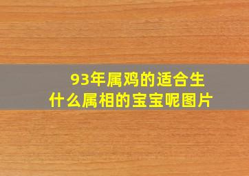 93年属鸡的适合生什么属相的宝宝呢图片