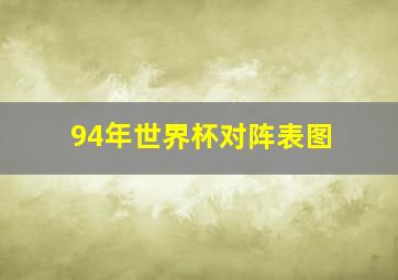 94年世界杯对阵表图