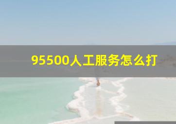 95500人工服务怎么打