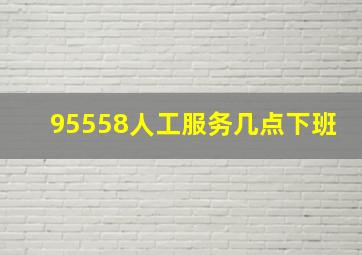 95558人工服务几点下班