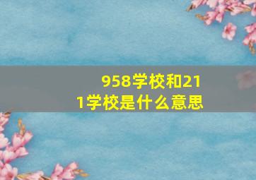 958学校和211学校是什么意思