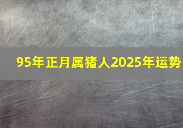 95年正月属猪人2025年运势