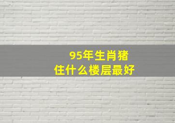 95年生肖猪住什么楼层最好