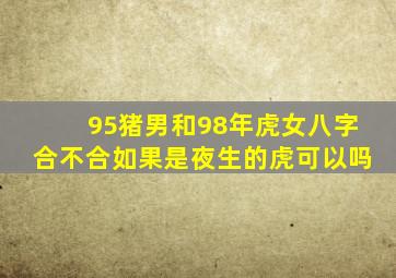 95猪男和98年虎女八字合不合如果是夜生的虎可以吗