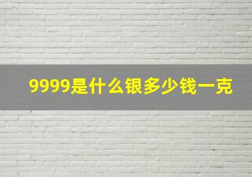 9999是什么银多少钱一克