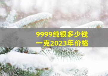 9999纯银多少钱一克2023年价格