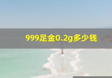 999足金0.2g多少钱