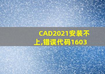 CAD2021安装不上,错误代码1603