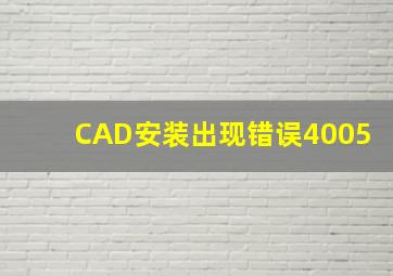 CAD安装出现错误4005