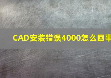 CAD安装错误4000怎么回事