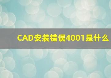 CAD安装错误4001是什么