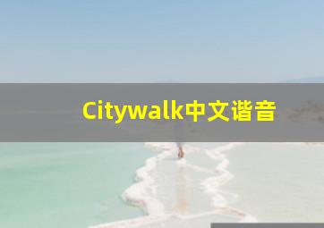 Citywalk中文谐音