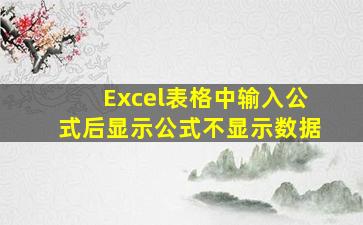 Excel表格中输入公式后显示公式不显示数据