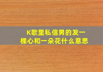 K歌里私信男的发一棵心和一朵花什么意思