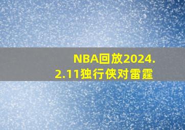 NBA回放2024.2.11独行侠对雷霆