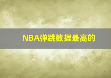 NBA弹跳数据最高的