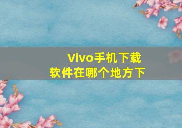 Vivo手机下载软件在哪个地方下