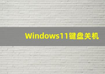 Windows11键盘关机