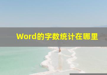 Word的字数统计在哪里