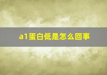 a1蛋白低是怎么回事