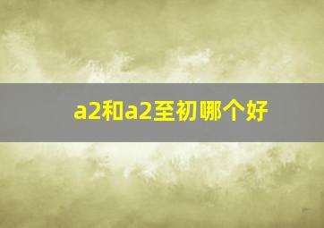 a2和a2至初哪个好