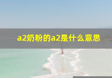 a2奶粉的a2是什么意思