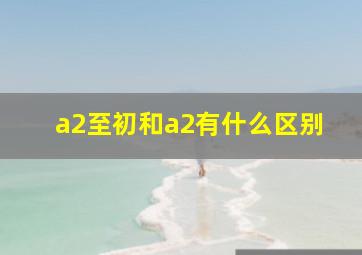 a2至初和a2有什么区别