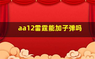 aa12雷霆能加子弹吗