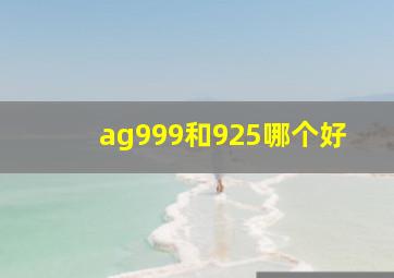 ag999和925哪个好